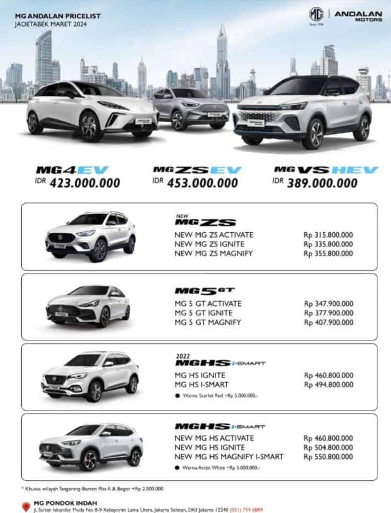 Harga mg jakarta 2024